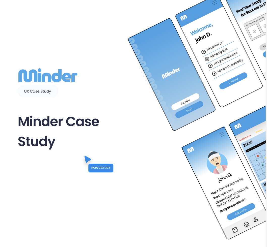 Minder session screen with study goal, time, and confirmed attendees